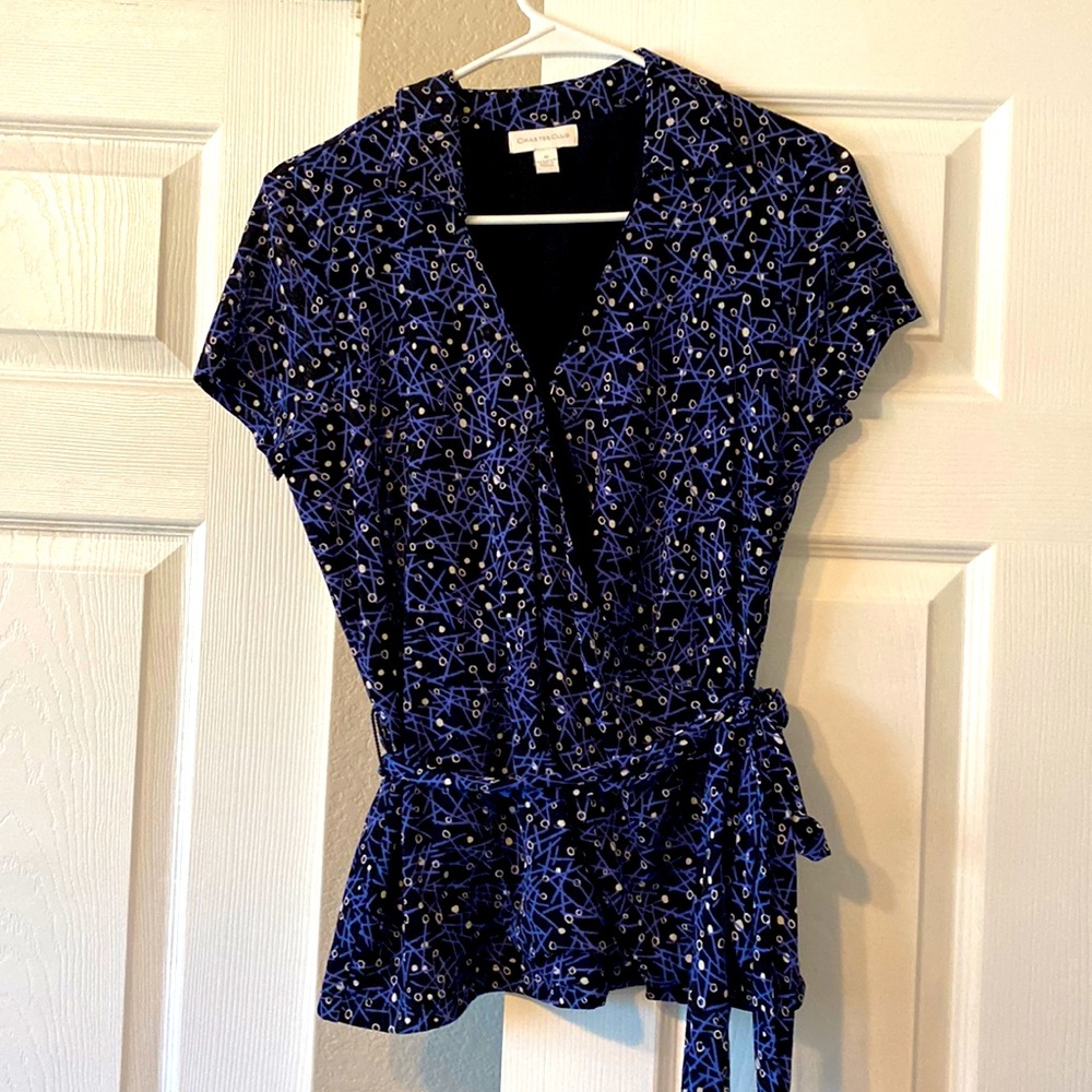 Charter Club Blouse w/ collar and tie